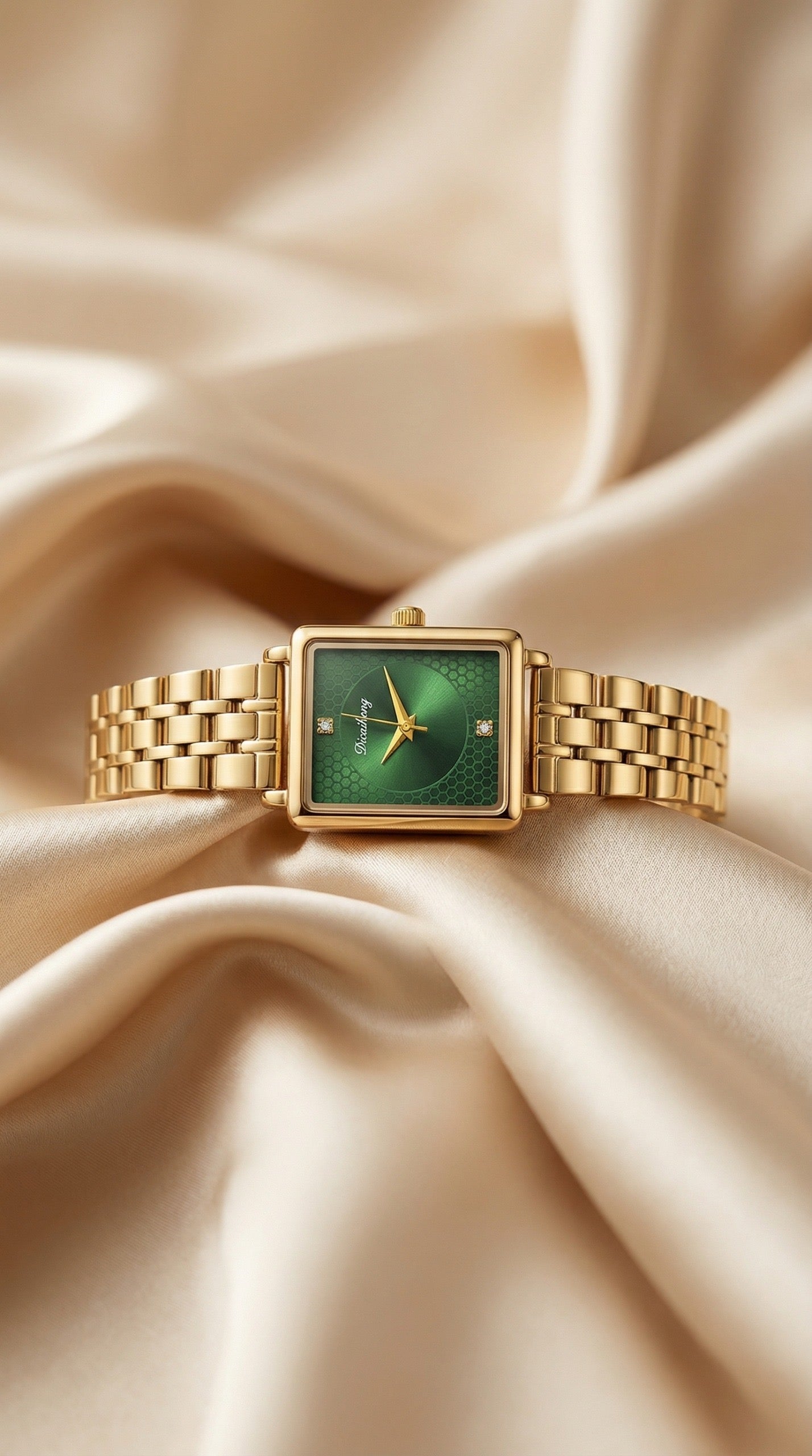 Gold-Leaf Emerald Women Watch