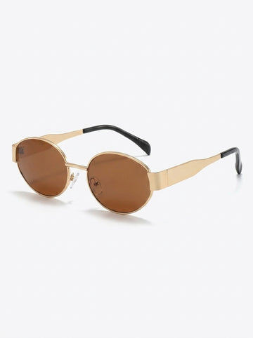 Aurelia Gold Round Sunglasses