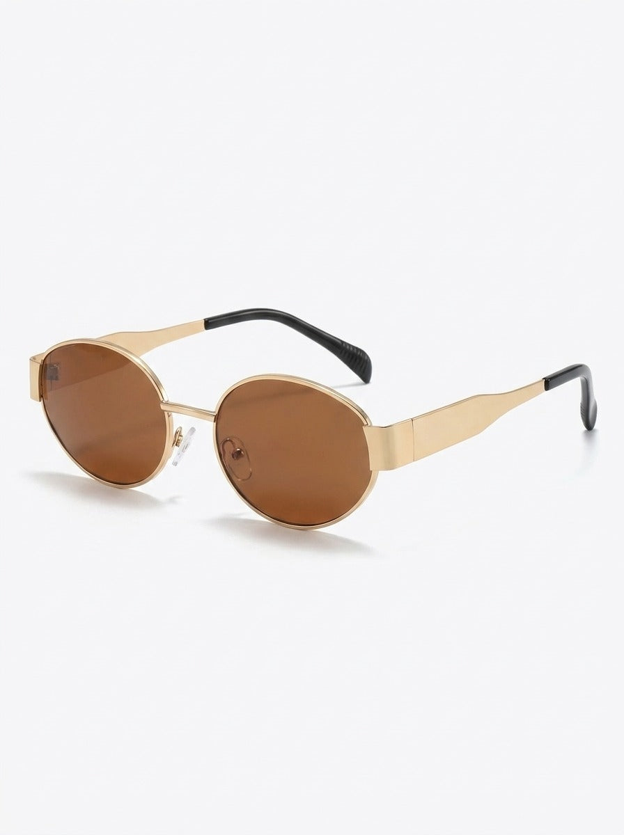Aurelia Gold Round Sunglasses