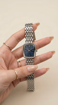 Mk Silver Roman Women Watch - Blue Dial