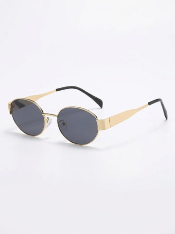 Elara Gold Oval Sunglasses