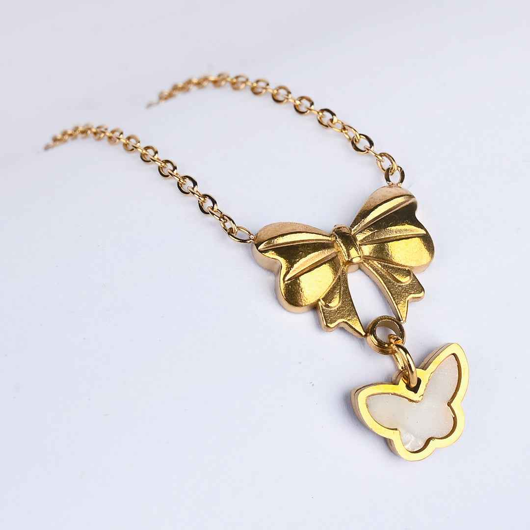 Gold Plated Bow Necklace