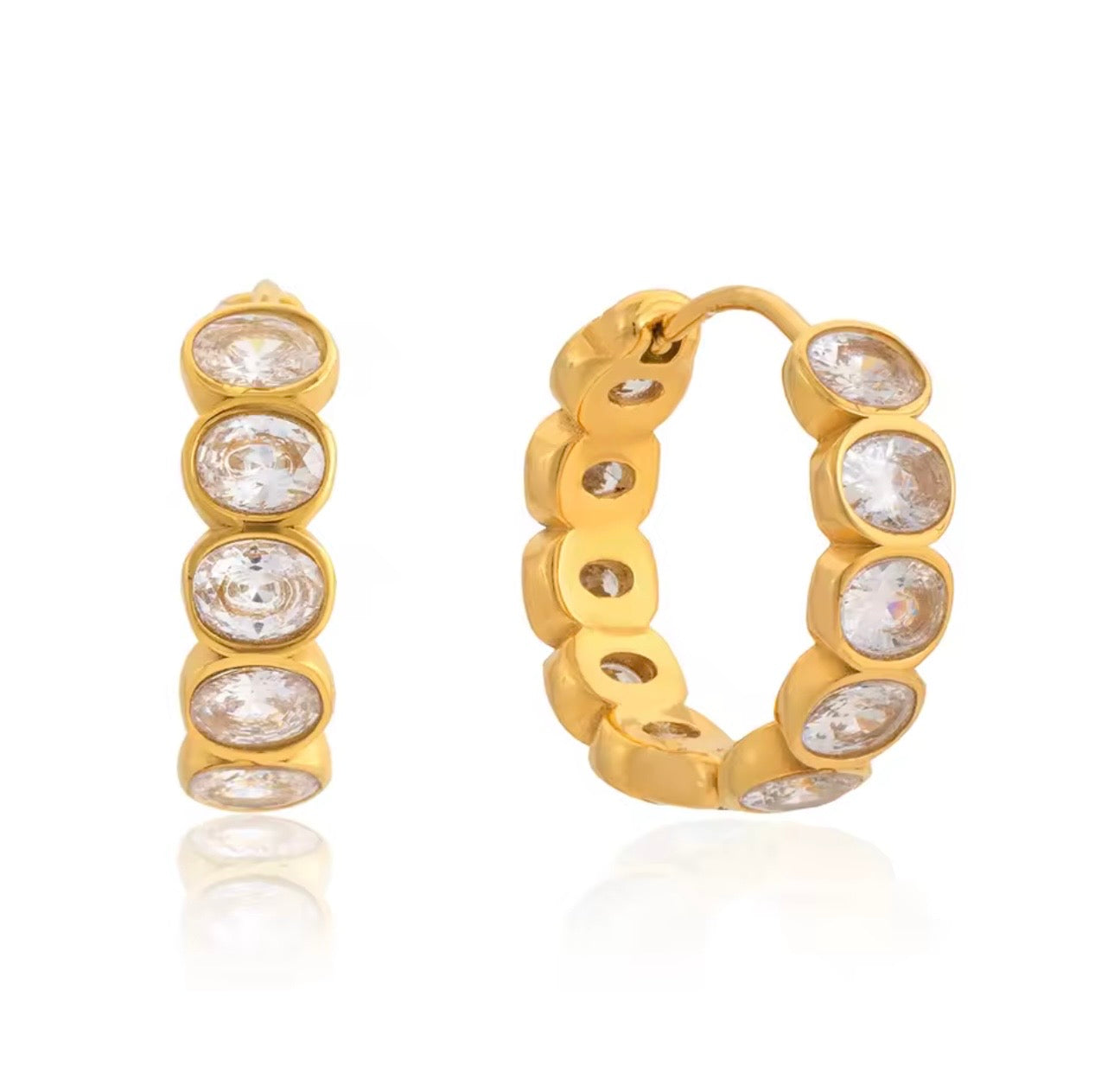 Tennis Hoop Cuff Earrings | Crystal Hoop Earrings Pakistan