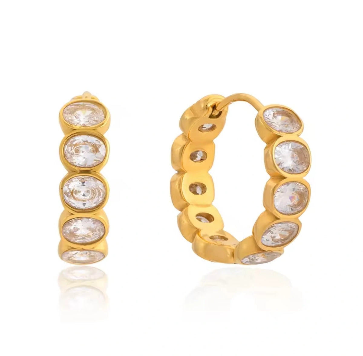 Tennis Hoop Cuff Earrings | Crystal Hoop Earrings Pakistan