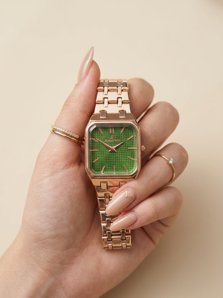 AP Rose Gold-Green Dial Women Watch