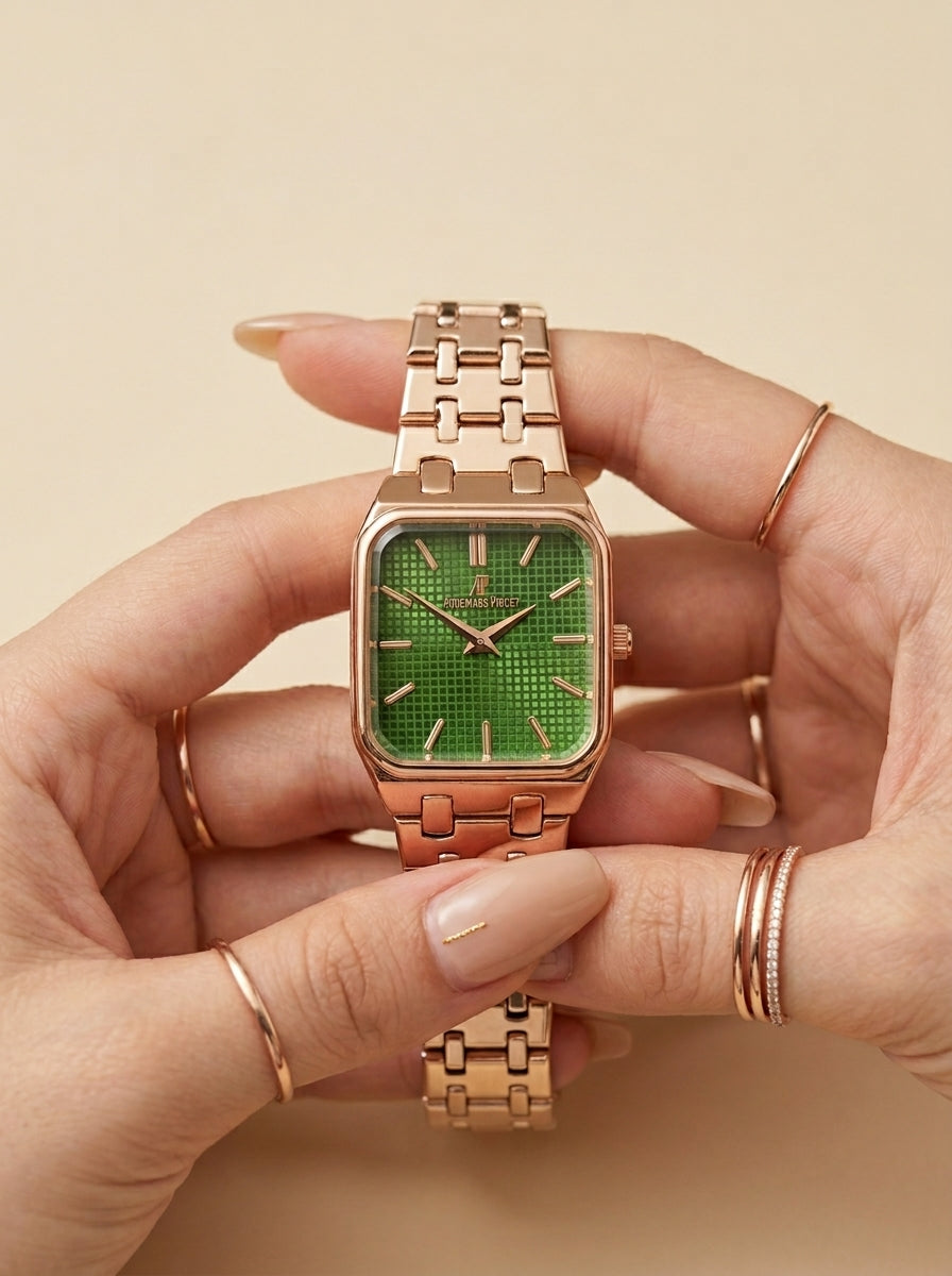 AP Rose Gold-Green Dial Women Watch