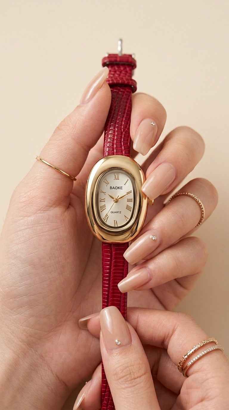 Aura Vintage Women Strap Watch - Maroon