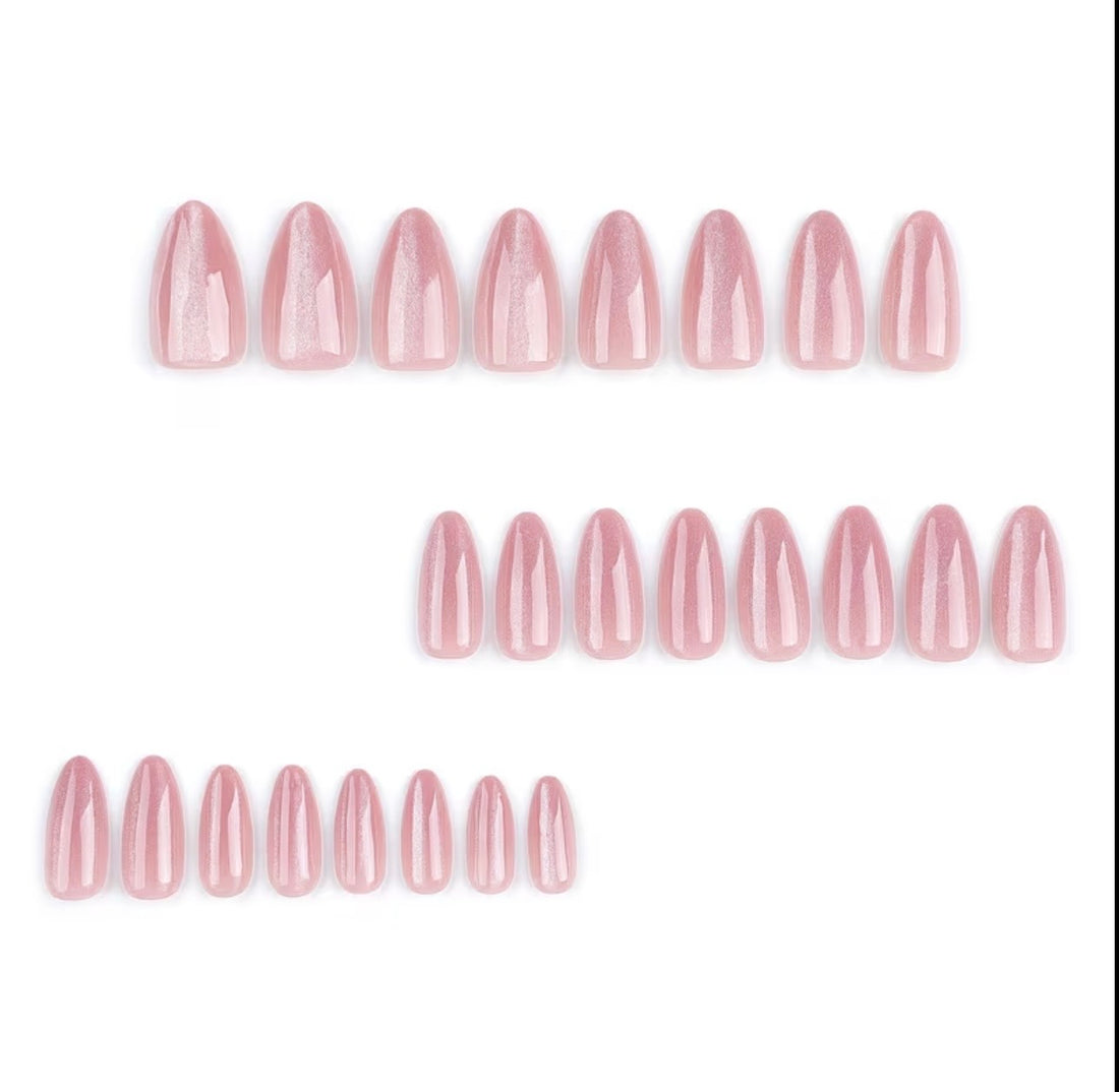 Nude Pink Almond Shape 24pcs Press-on Nails