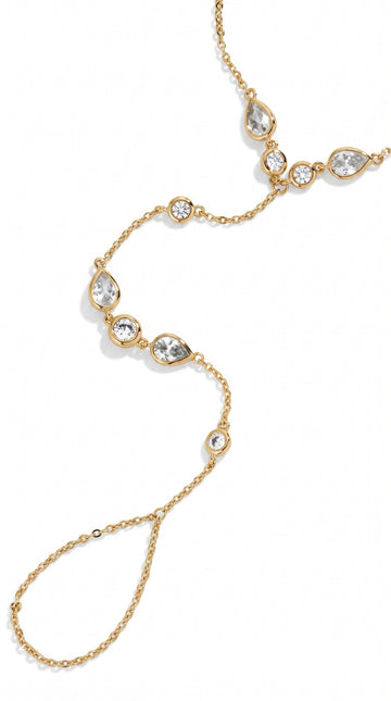 Luxury Vintage Finger Bracelet – 18K Gold Plated Stainless Steel Hand Bracelet for Women in Pakistan