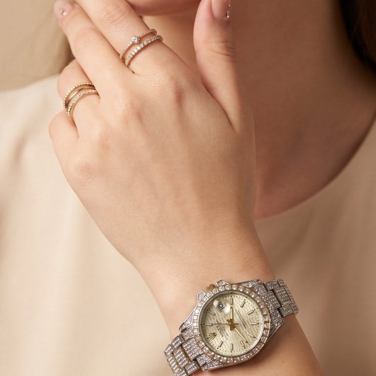 Rolex Two Tone Gemstone Gaze Women Watch