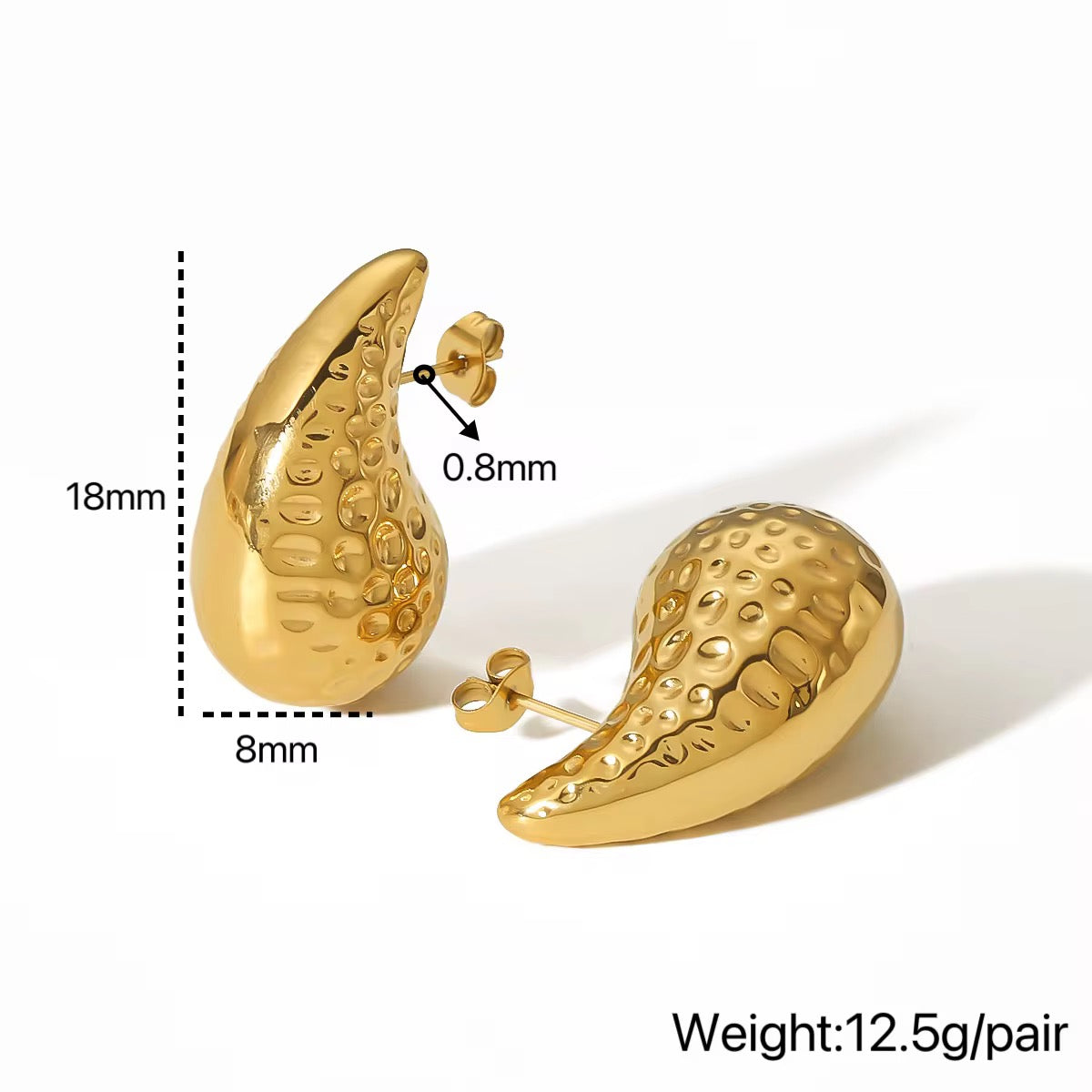 Water Drop Chunky Studs