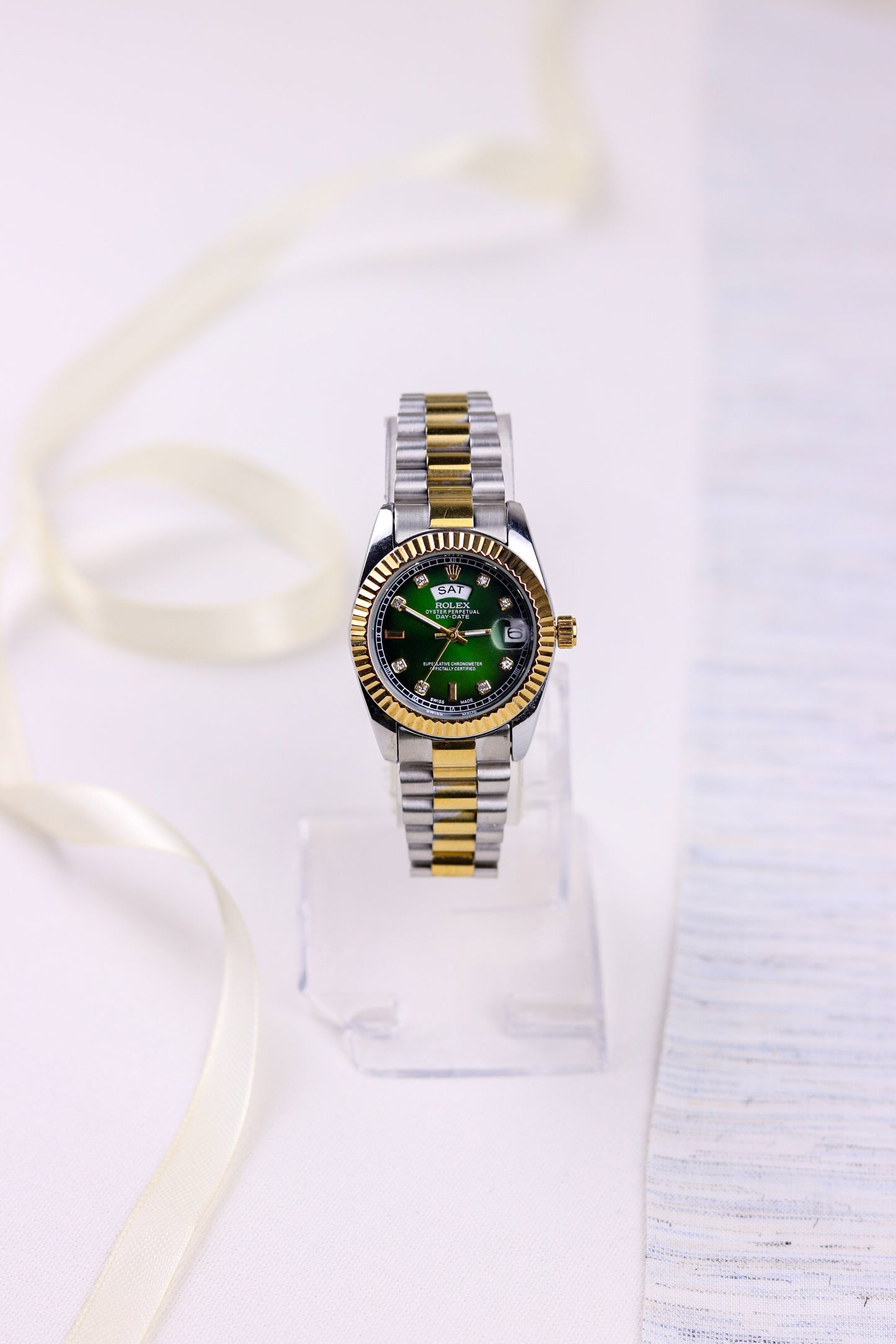 Ro-lex Green Majesty Day-Date Watch