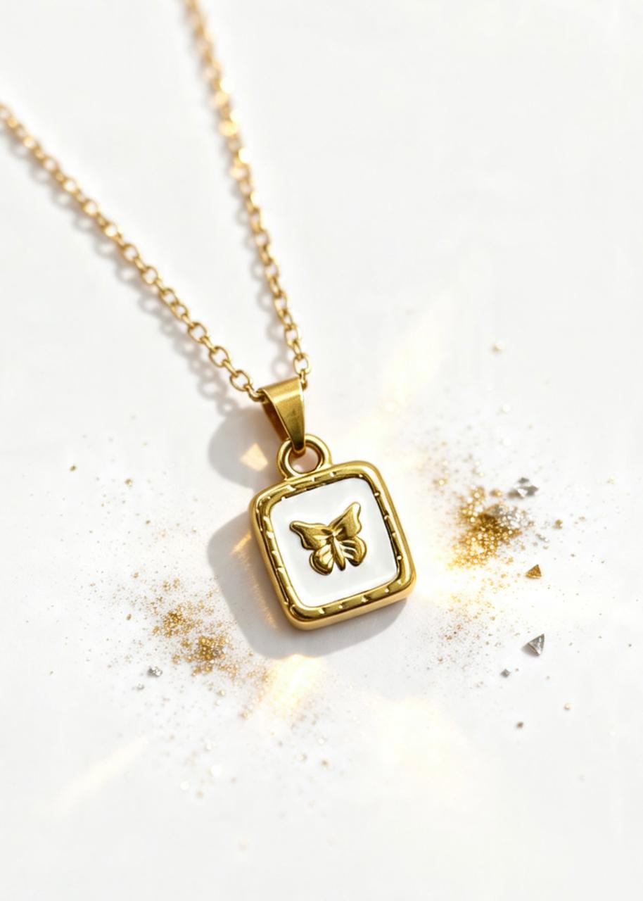 Butterfly Square Necklace