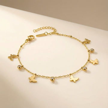 Butterflies Bling Chain Bracelet
