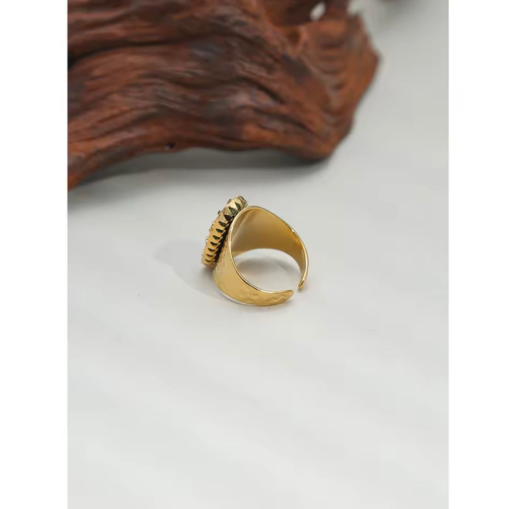 Textured Turquoise Treasure Ring