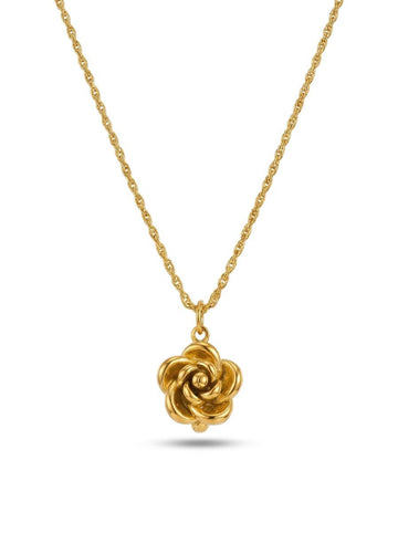 Rose Shape Gold Necklace – 18K Gold Plated Floral Necklace for Women in Pakistan