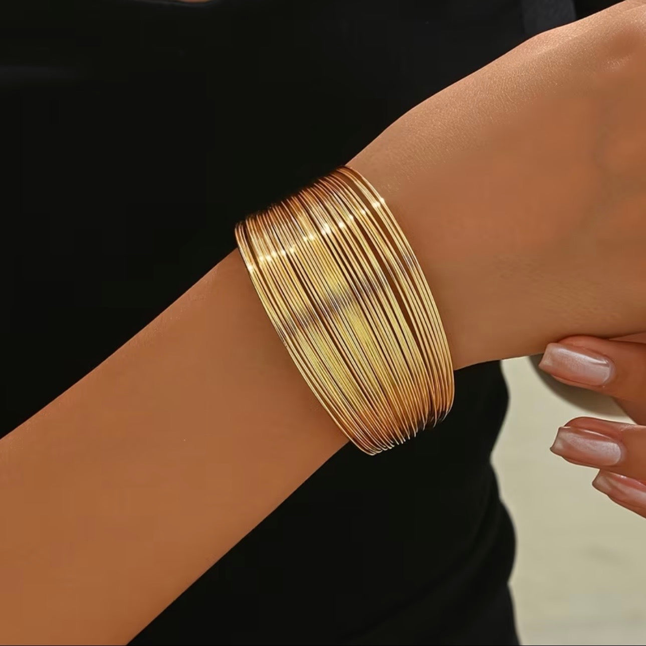 Layered Wire Cuff Bracelet