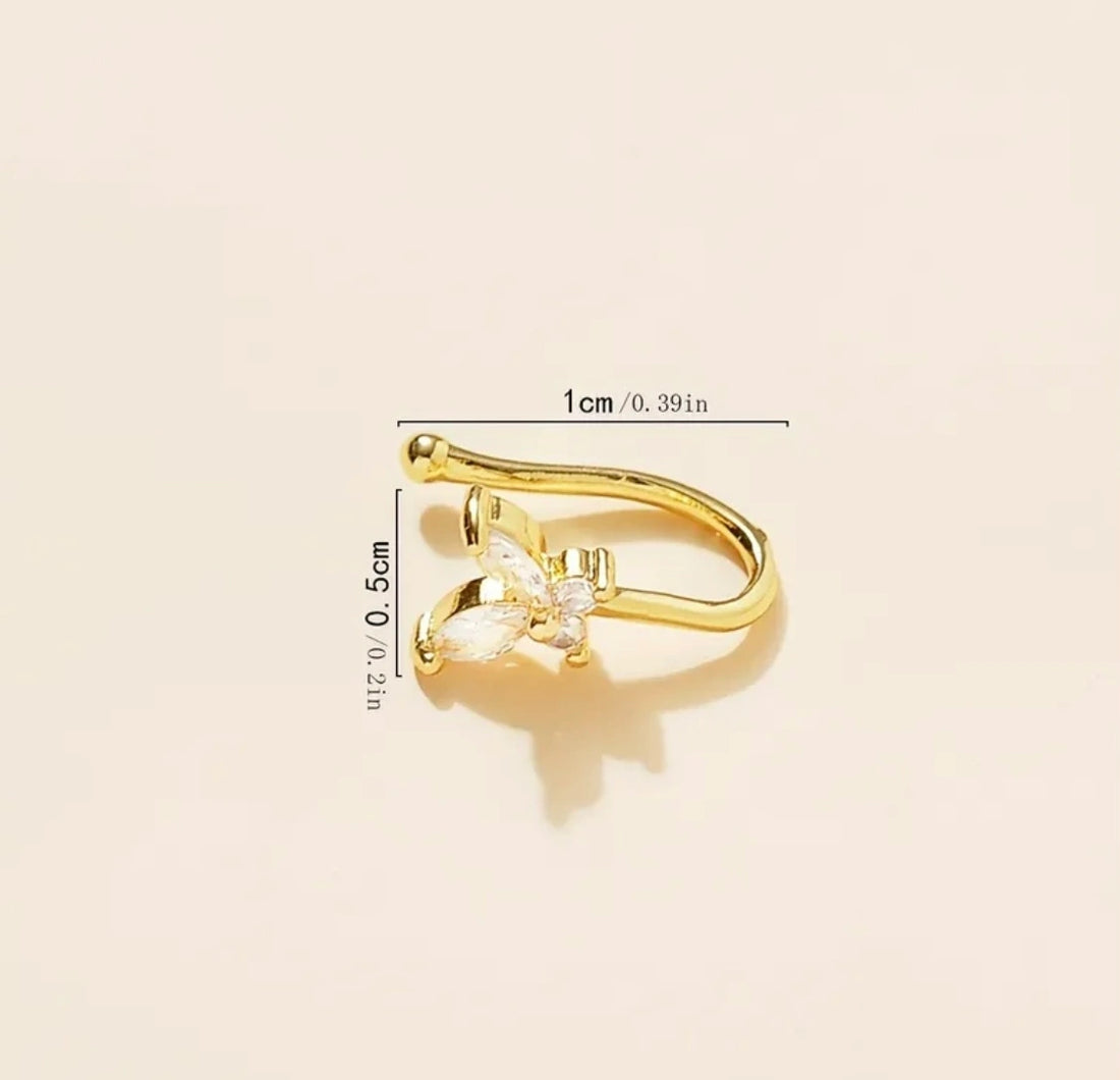 Butterfly Nose Ring for women featuring a delicate butterfly design, stylish nose jewellery accessory in Pakistan