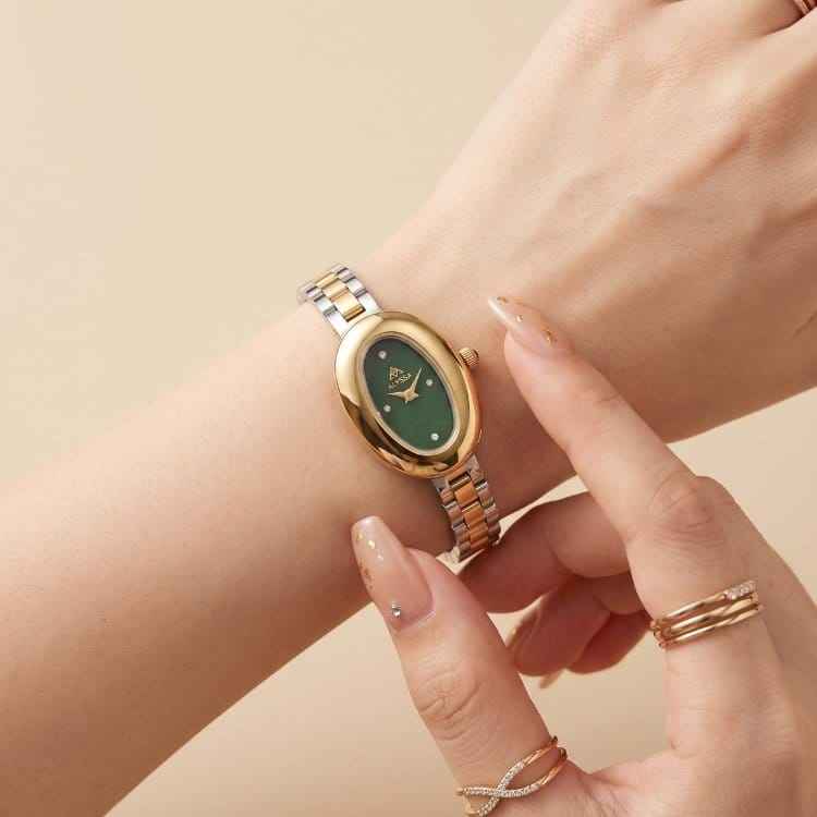 Aura Oval Women Watch - Green Dial