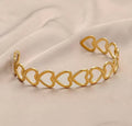 Golden Heart Open Cuff Bangle