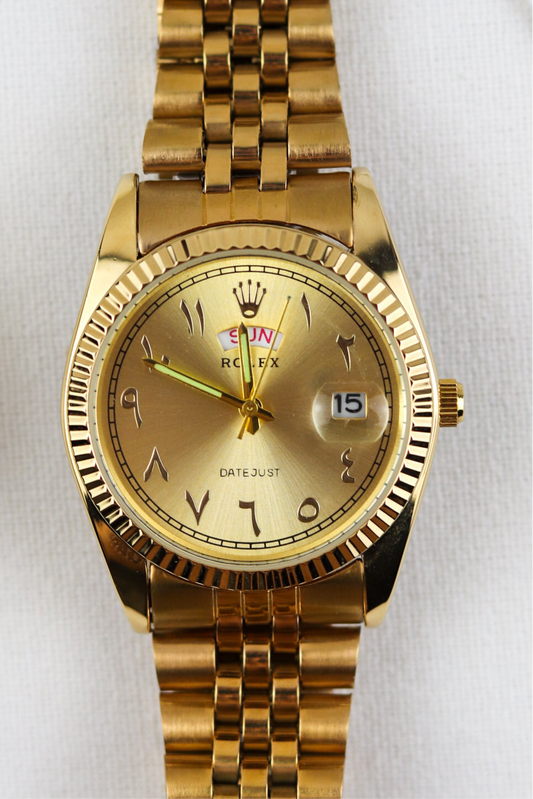 Ro-lex Arabic Gold Legacy Day-Date Watch