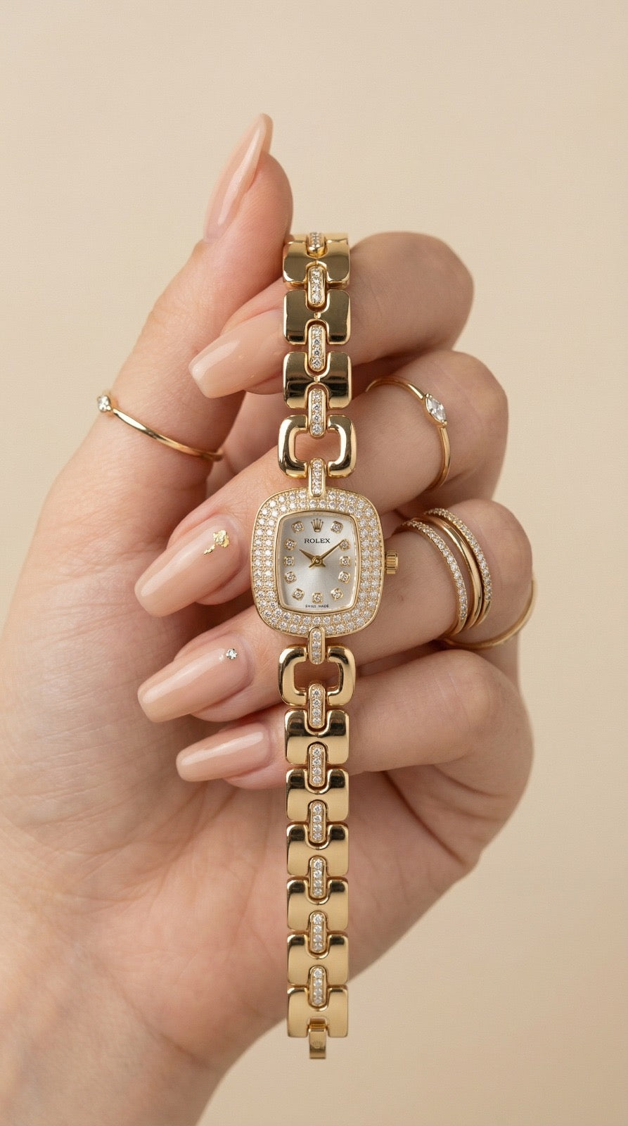 Rol-ex Opulence Silver Women Watch - White Dial