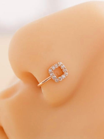 Square-Shaped Cubic Nose Ring – Anti-Tarnish Stainless Steel Nose Ring for Women in Pakistan