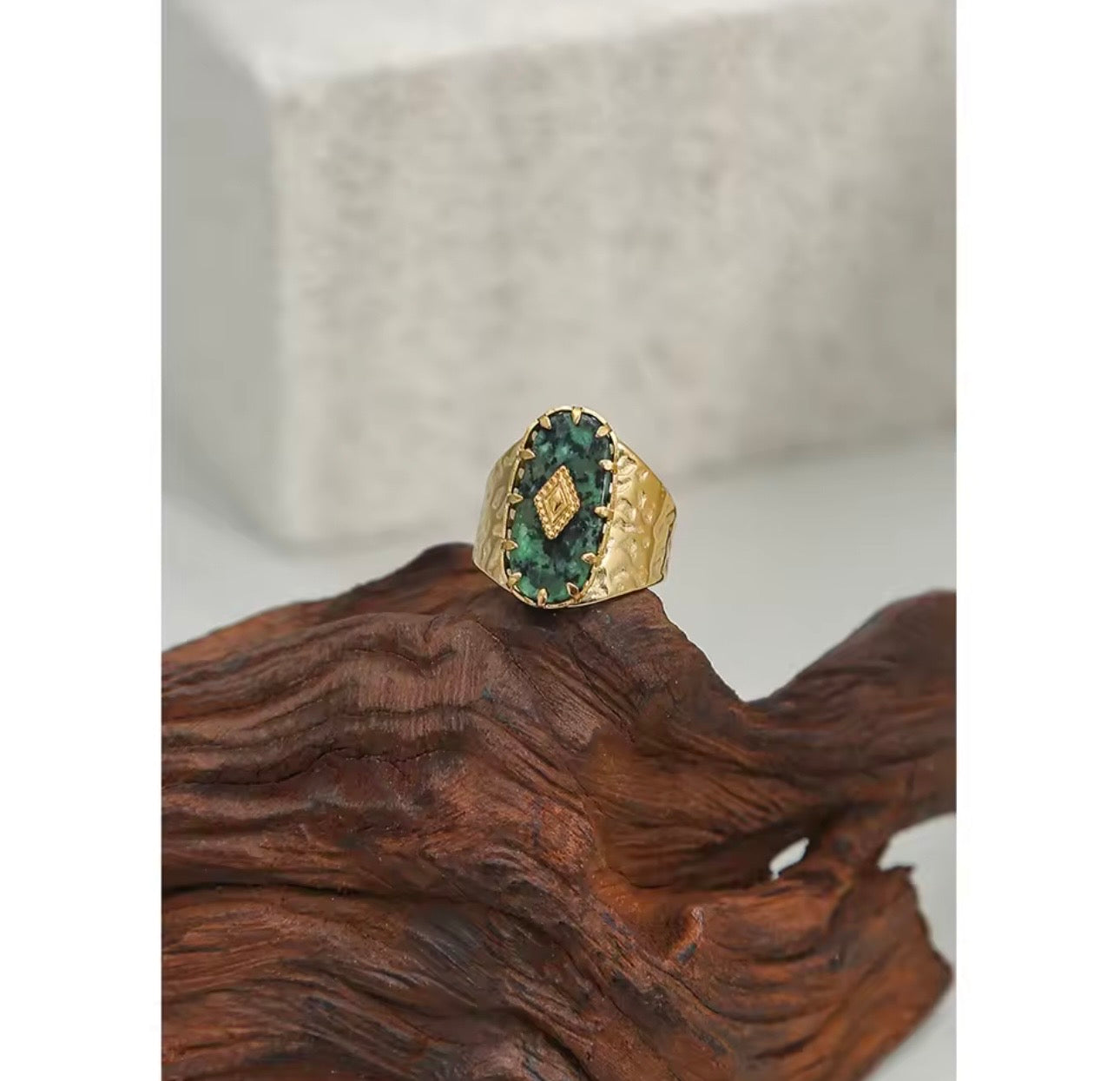Textured Turquoise Treasure Ring