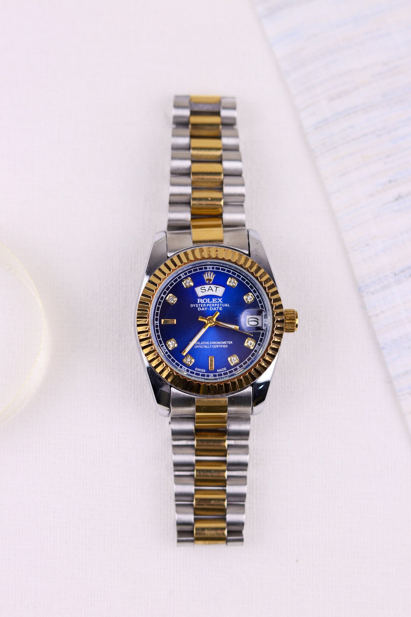 Ro-lex Royal Blue Day-Date Watch