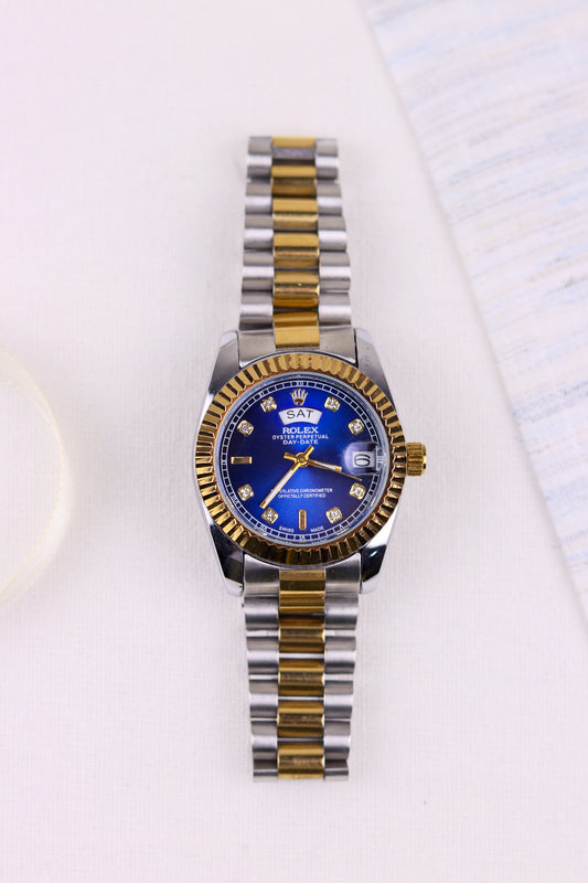 Ro-lex Royal Blue Day-Date Watch