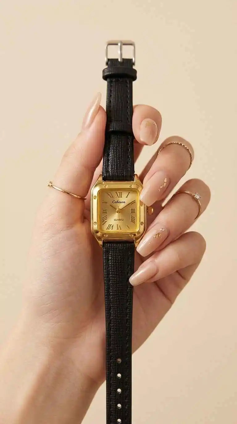 Caboson Heritage Women's Brown Strap Watch front view - Jewelistic Pakistan
