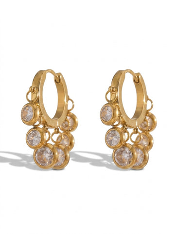 Luna Drop Earrings – Moon Charm Gold Plated Pakistan