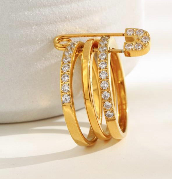Triple-Layer Gold Ring