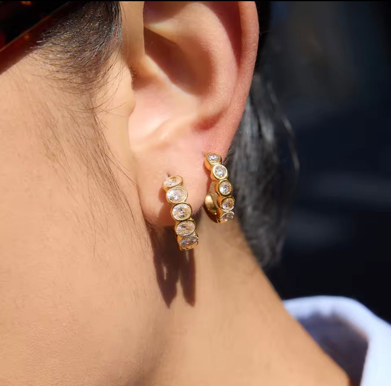 Tennis Hoop Cuff Earrings | Crystal Hoop Earrings Pakistan