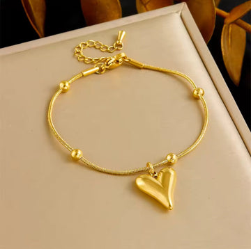 Hollow Heart Ball Chain Bracelet