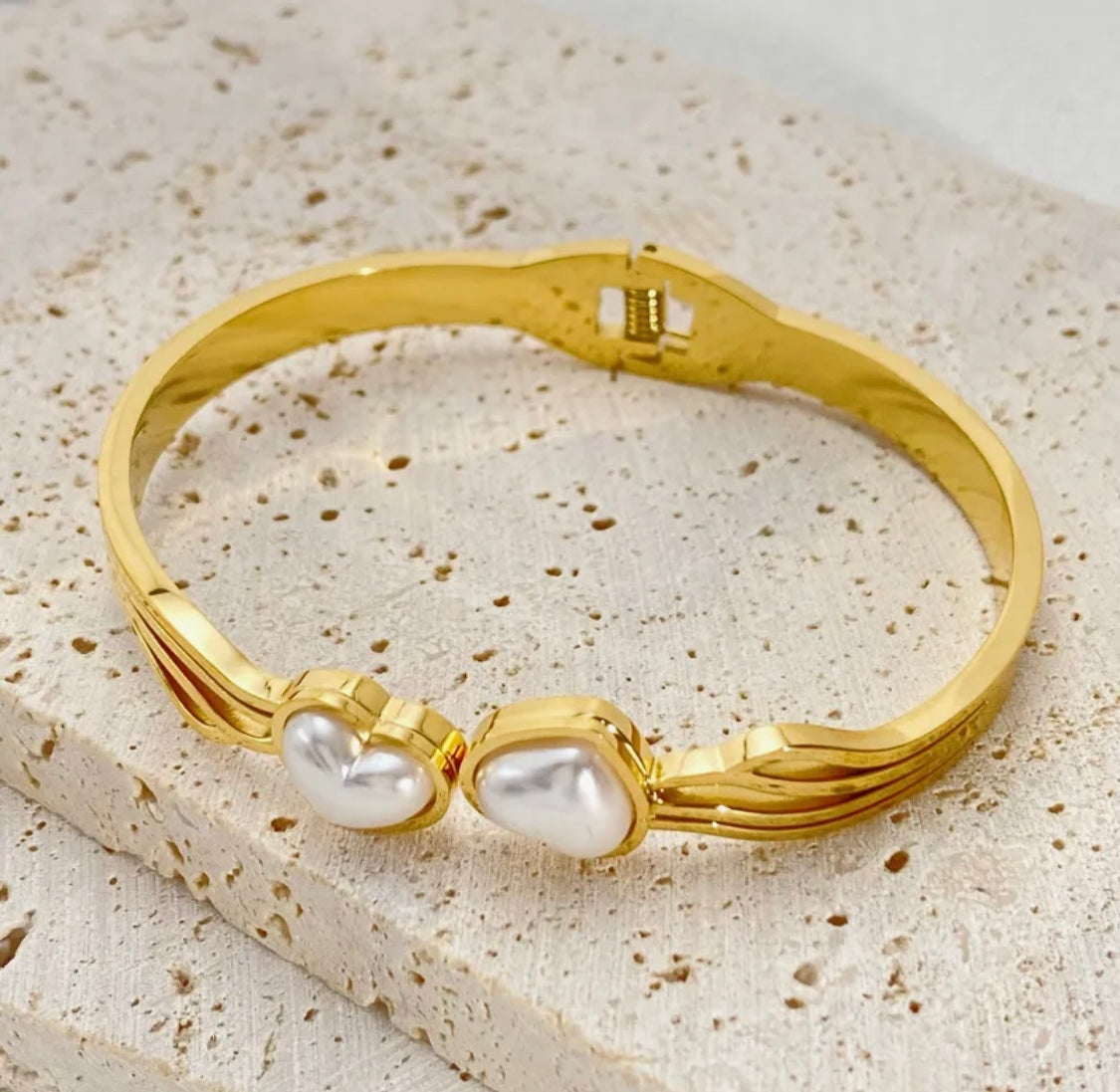 Double Heart Bangle