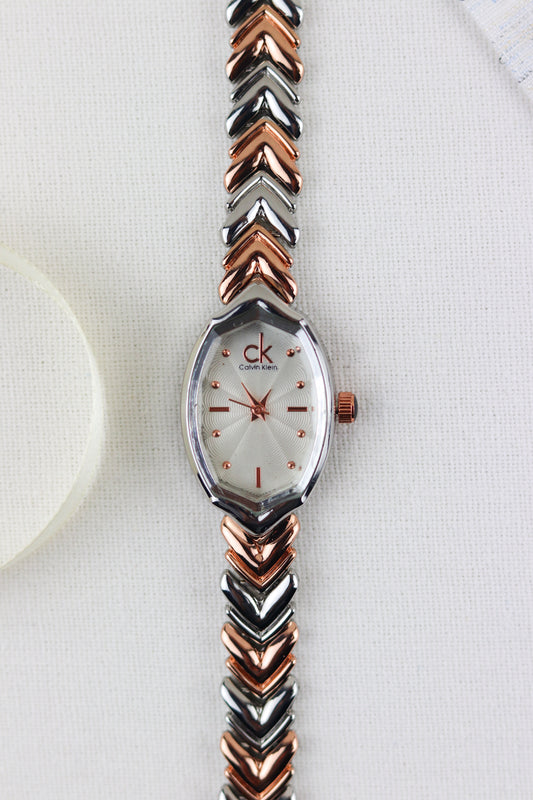 CK White Metallic Whisper Watch