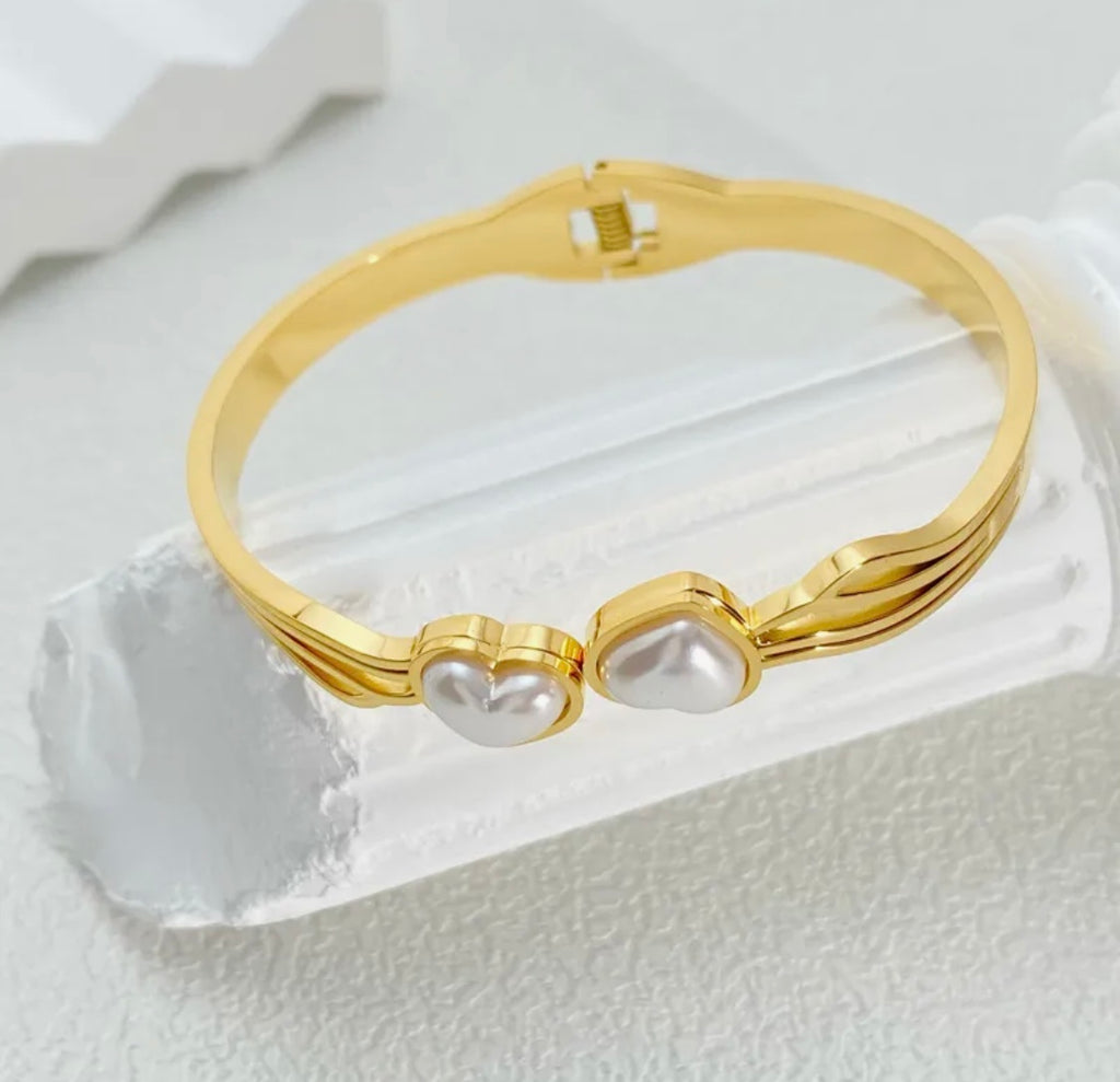 Double Heart Bangle