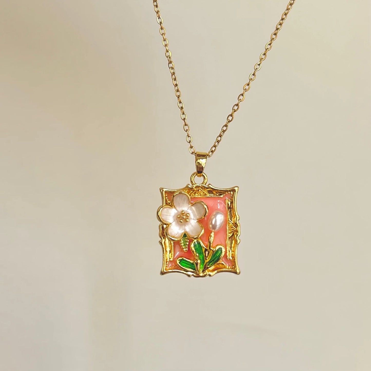 Floral Art Necklace