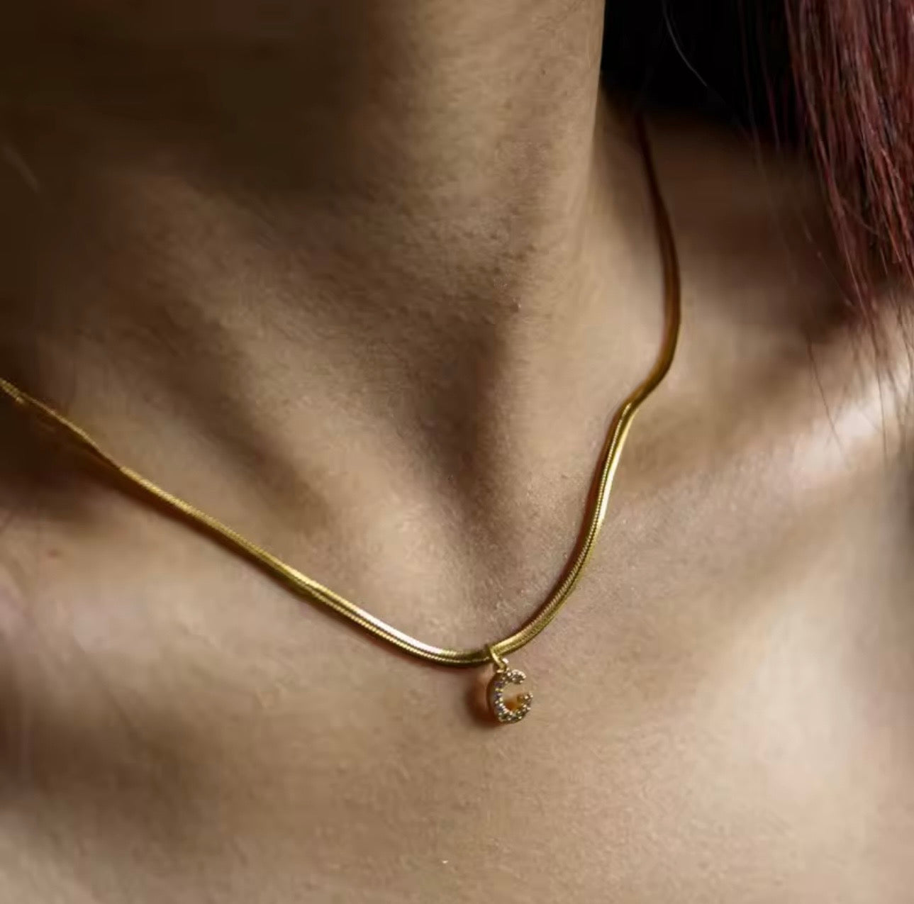 Snake Chain Alphabet Pendant