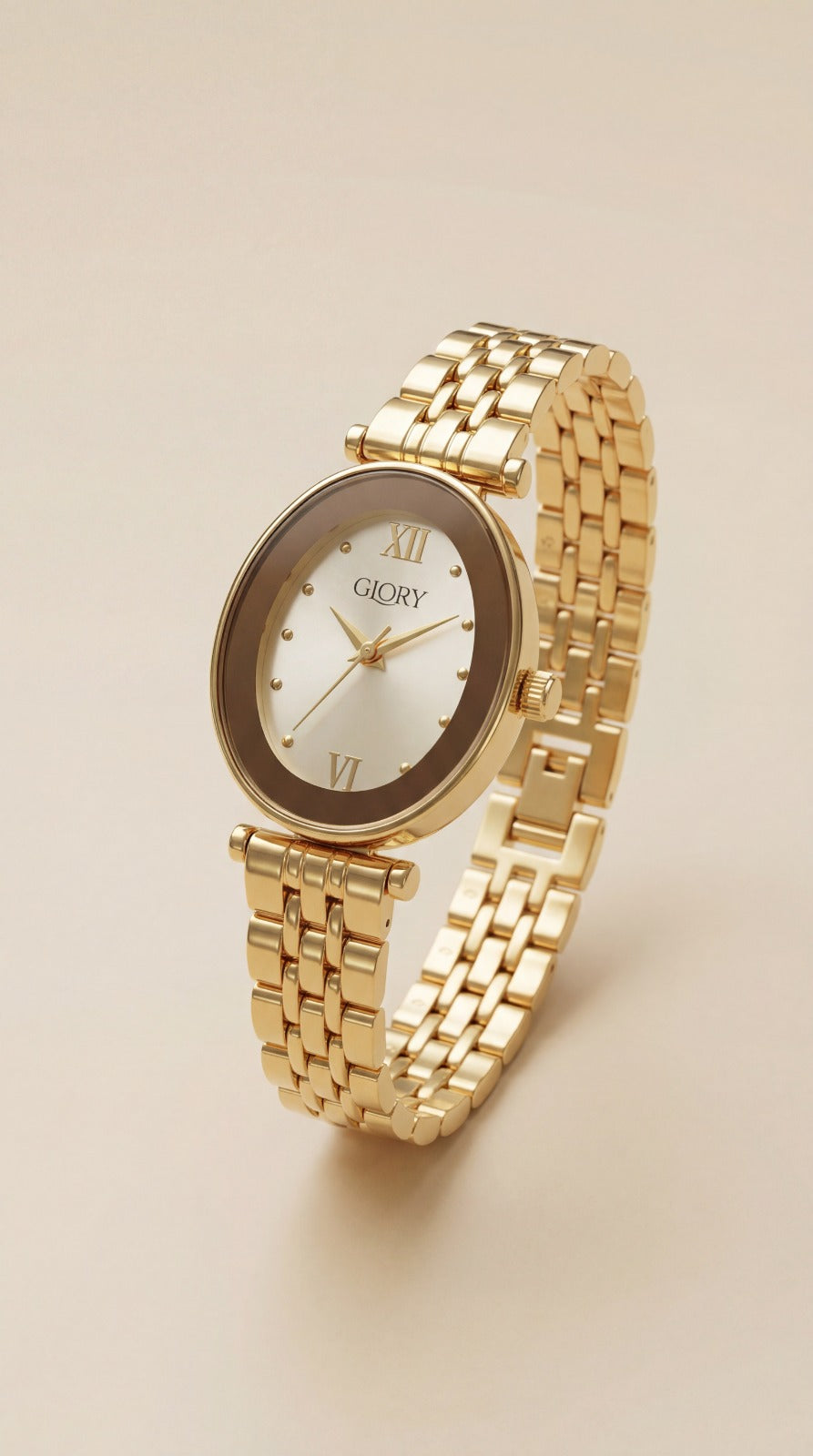 Glory Oval Women Watch - Golden