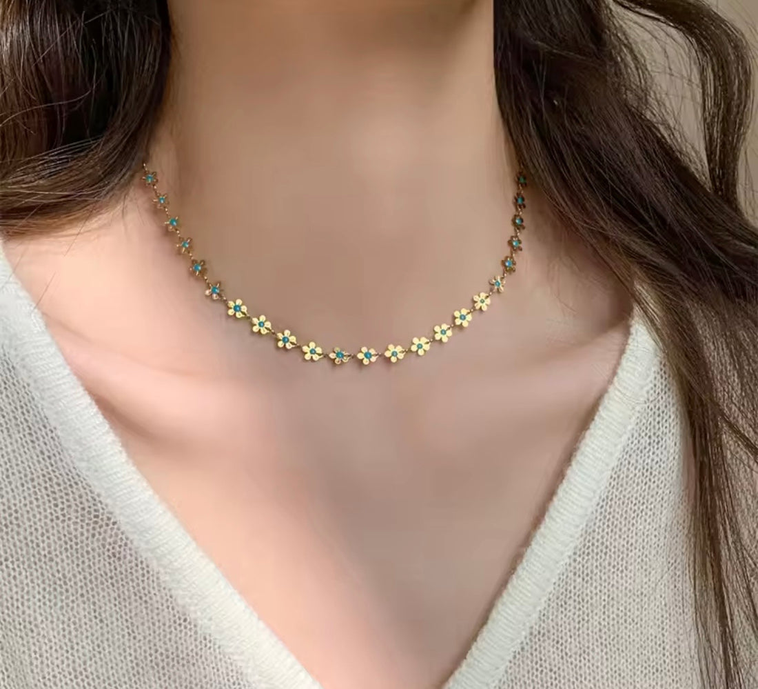 Turquoise Flower Necklace