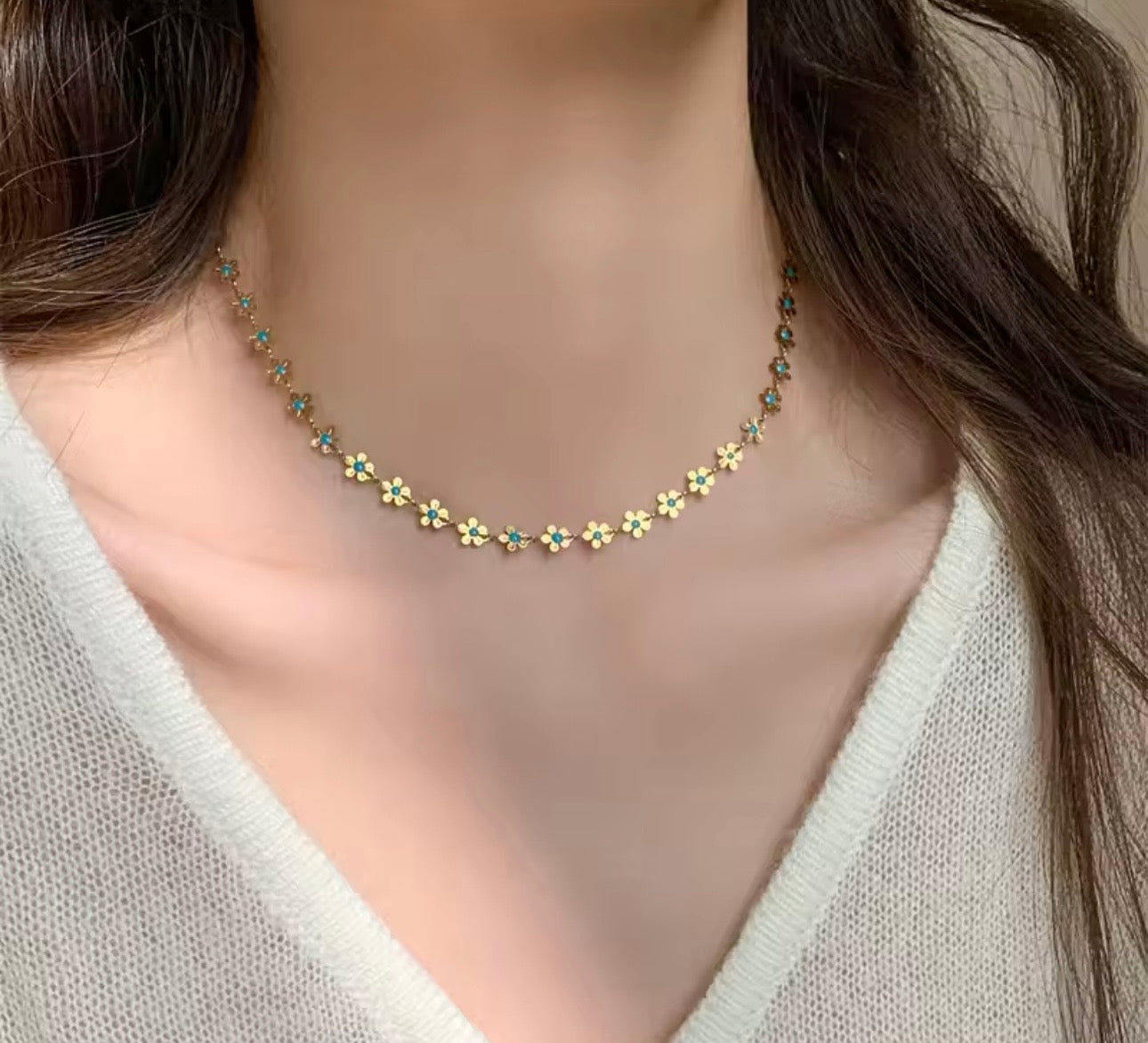 Turquoise Flower Necklace