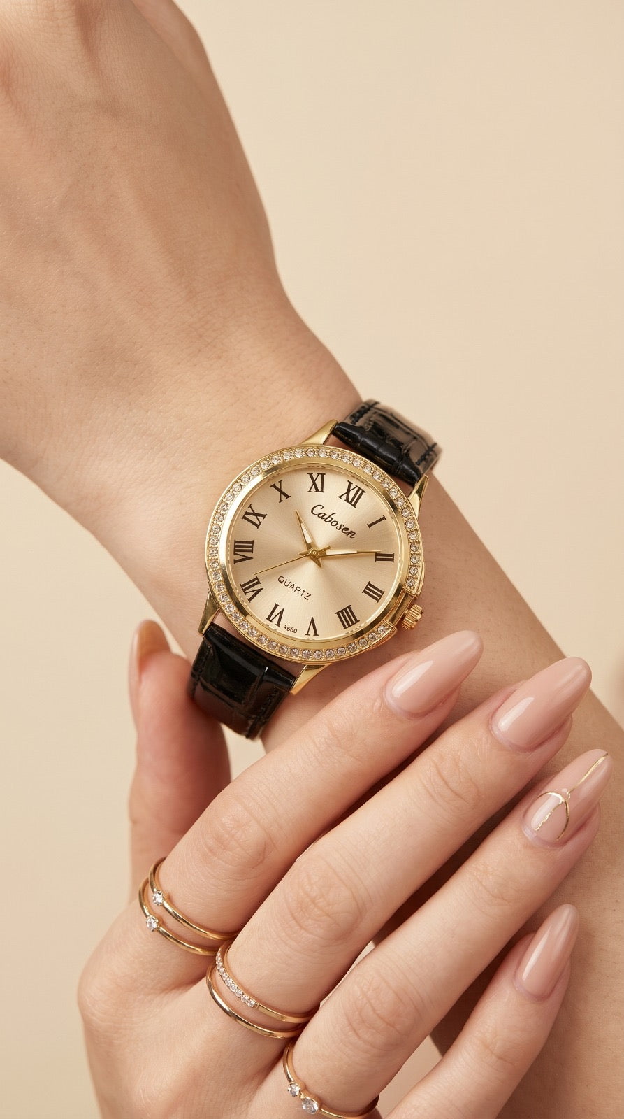 Cabosen Classic Women Strap Watch - Black