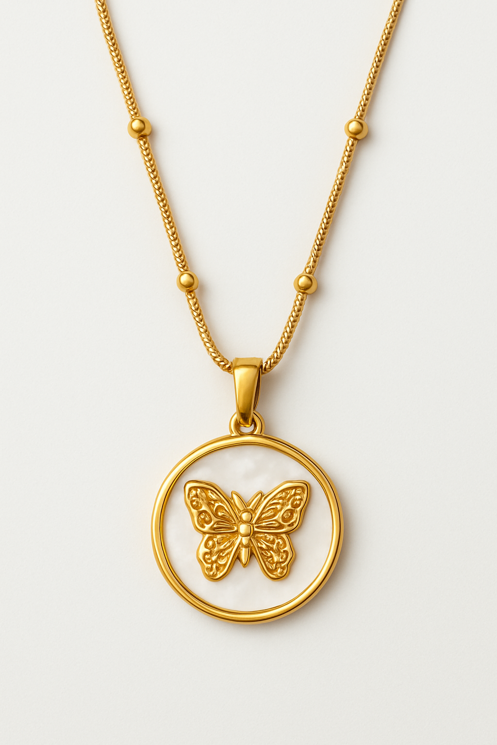 Butterfly Medallion Necklace