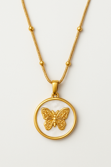 Butterfly Medallion Necklace