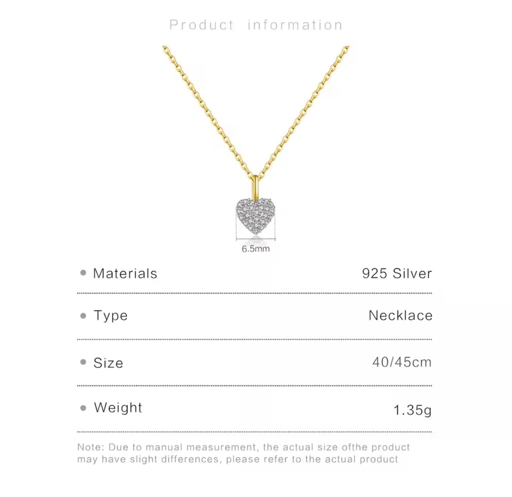 Silver Stone Heart Necklace