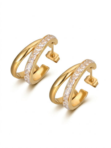 Duo Luxe Huggie Earrings | Elegant Huggies Pakistan