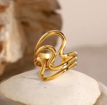 Triple Wave Adjustable Ring