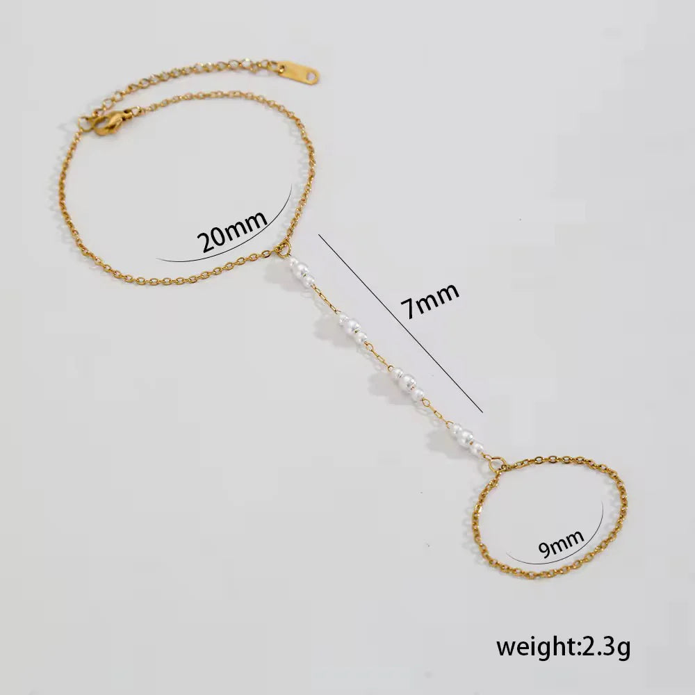 Dainty Pearl Finger Bracelet